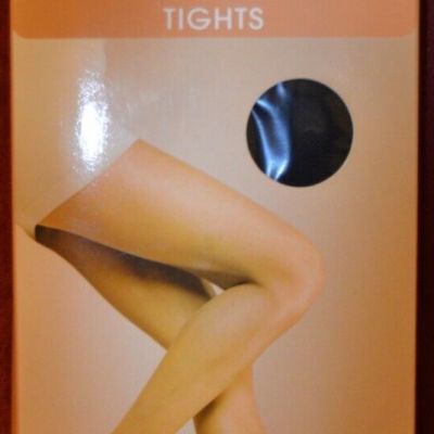 Silky Naturals Second Skin Tights Black Large 8 DEN Sheer Finish (G5)